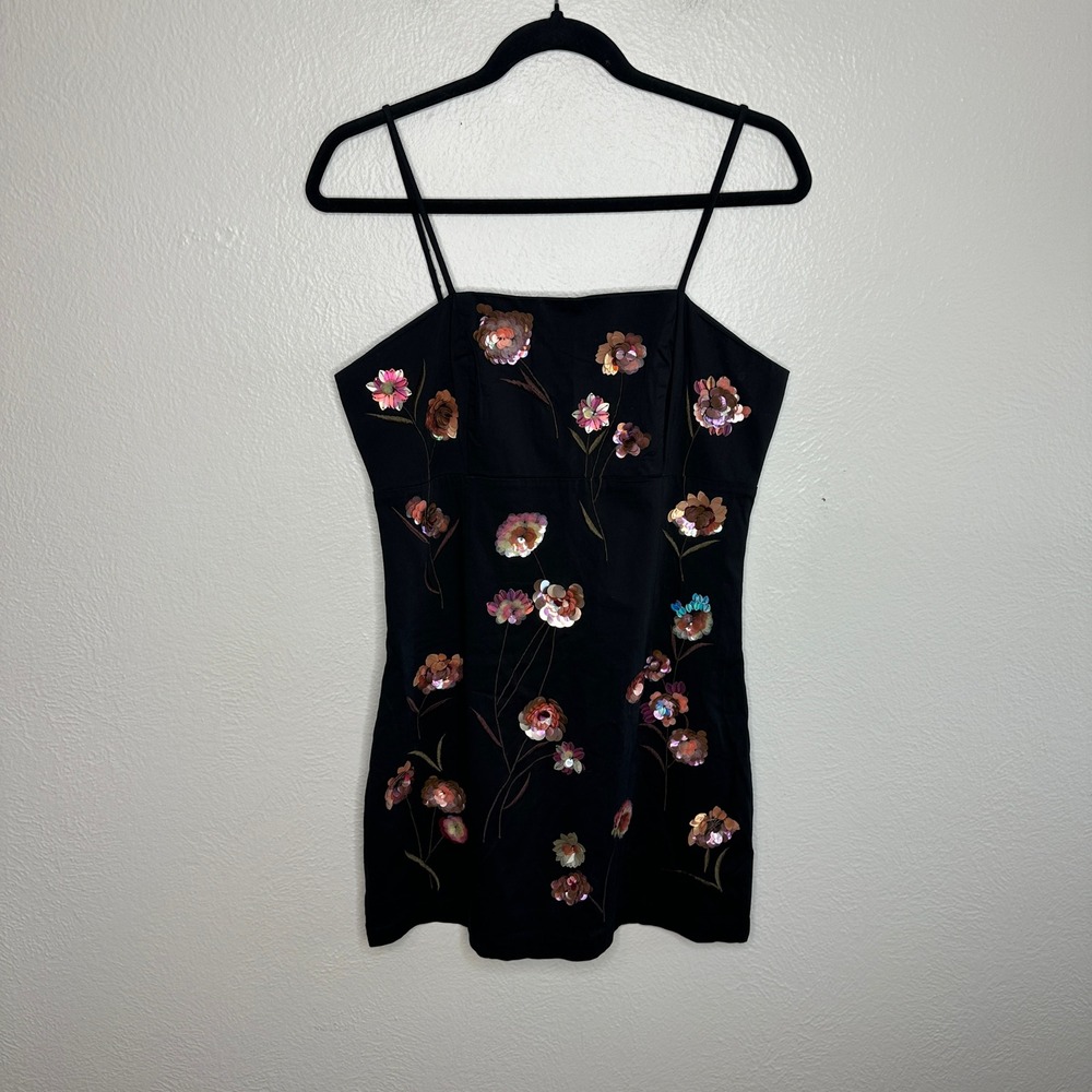 Anthropologie Maeve The Brynne 3D Spaghetti Strap Dress Floral Sequin Size 6 NWT - Picture 3 of 9